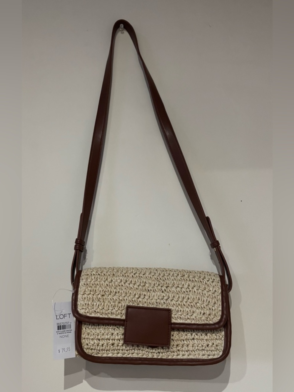 LOFT Raffia Straw Crossbody Purse